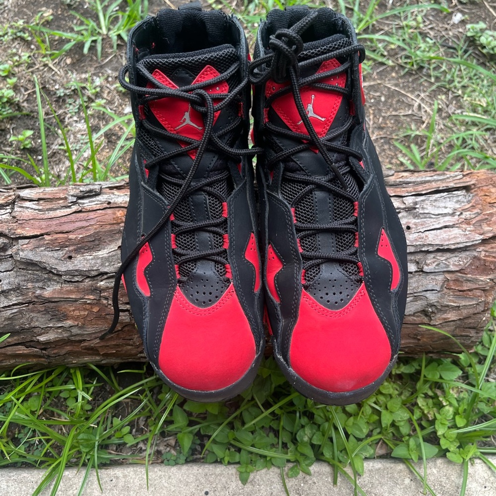 Jordan Black and Red High-Top Sneakers